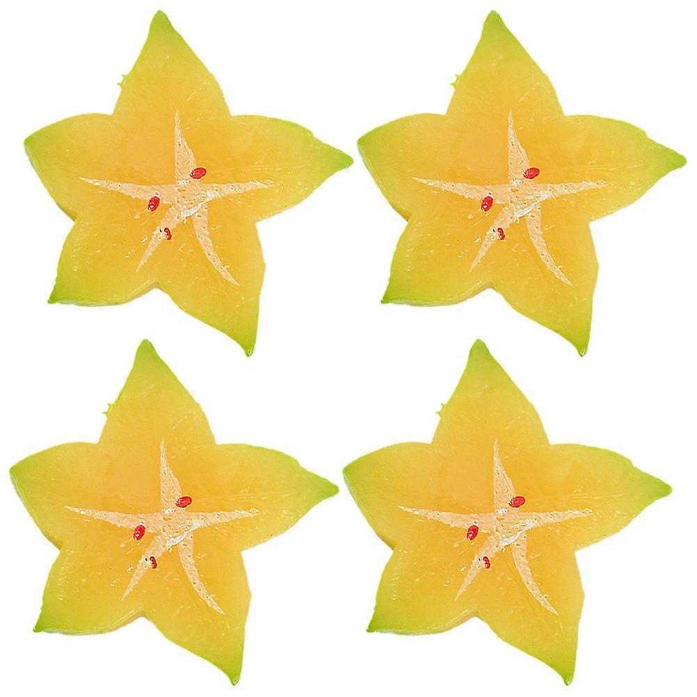 Models for Decor 4Pcs Artificial Fake Mini Starfruit PVC