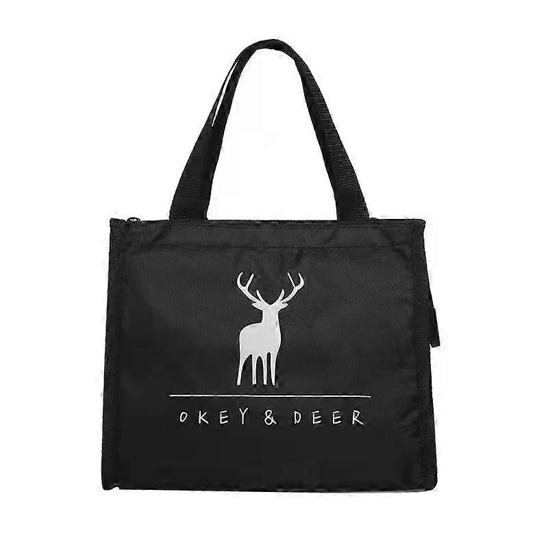 Horizontal Version Thick Waterproof Insulation Lunch Bag Horizontal Version White Deer