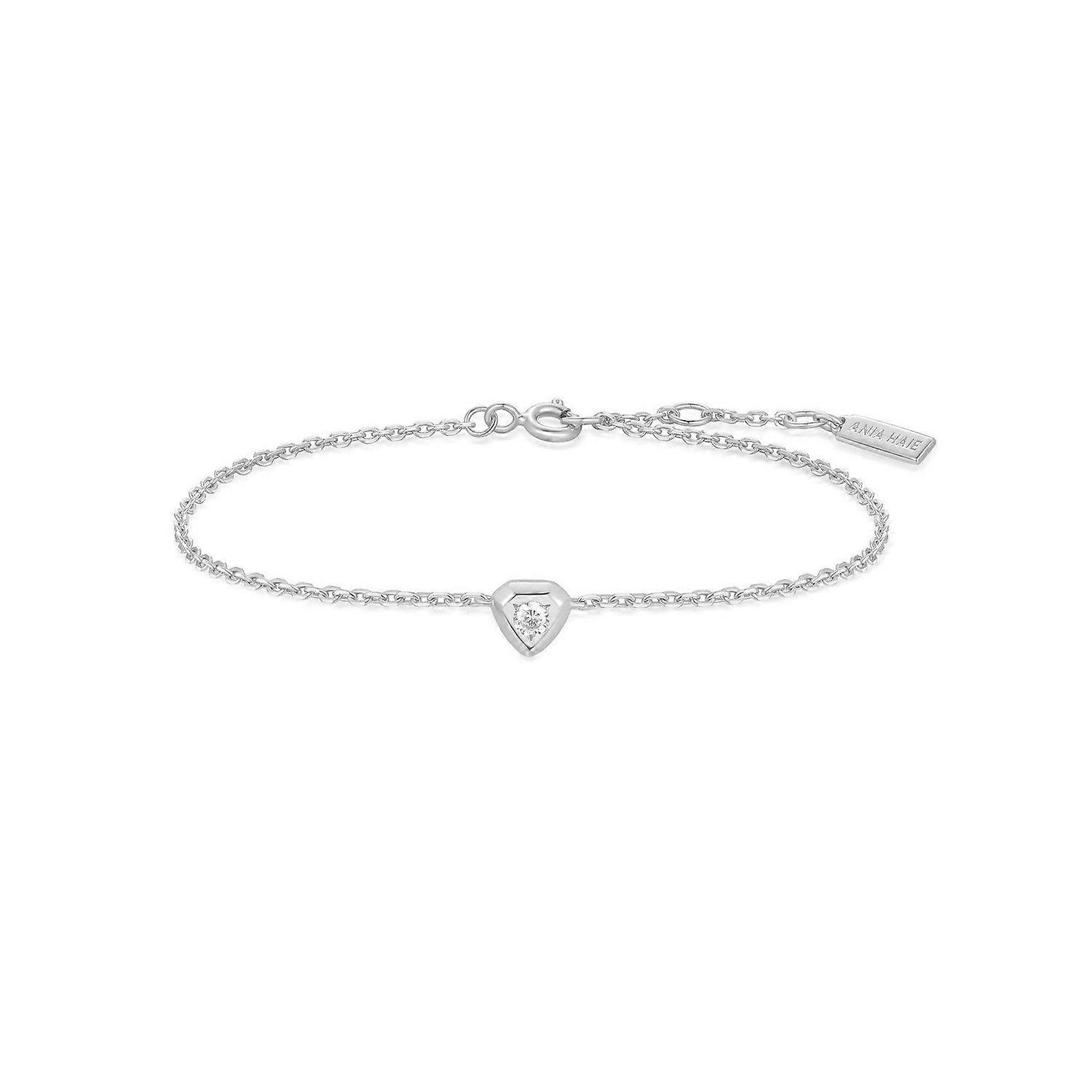Ania Haie Silver Sparkling Tiny Shield Bracelet | Acotis