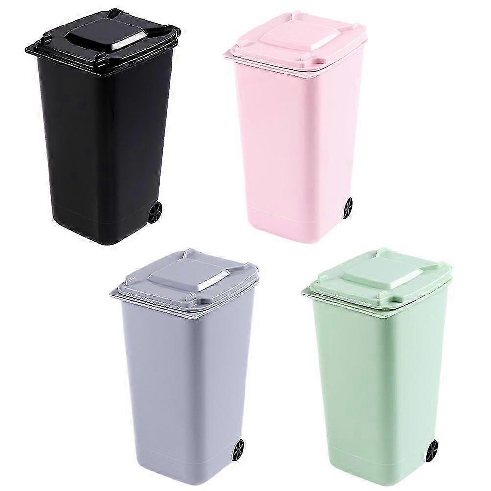 Mini Rubbish Bin Desktop Garbage Barrels Waste Storage Rectangular 4Pcs