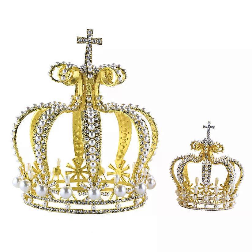 Niche small  delicate golden crown versatile