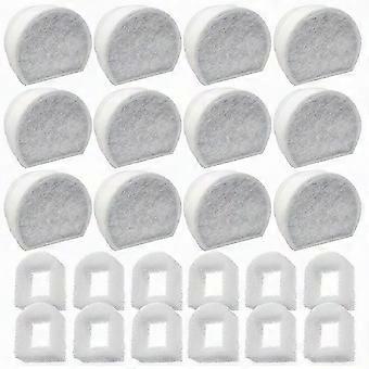 24 Pack Foam Pre-Filters and Carbon Filter for PetSafe Drinkwell Fountain INOX 360 Avalon Pagoda Seascape and Sedona Fountains