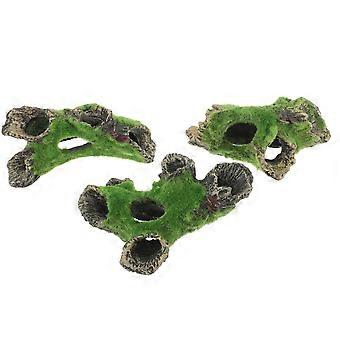 Décoration d'aquarium : souche en résine de bois mort naturel (3 pièces)