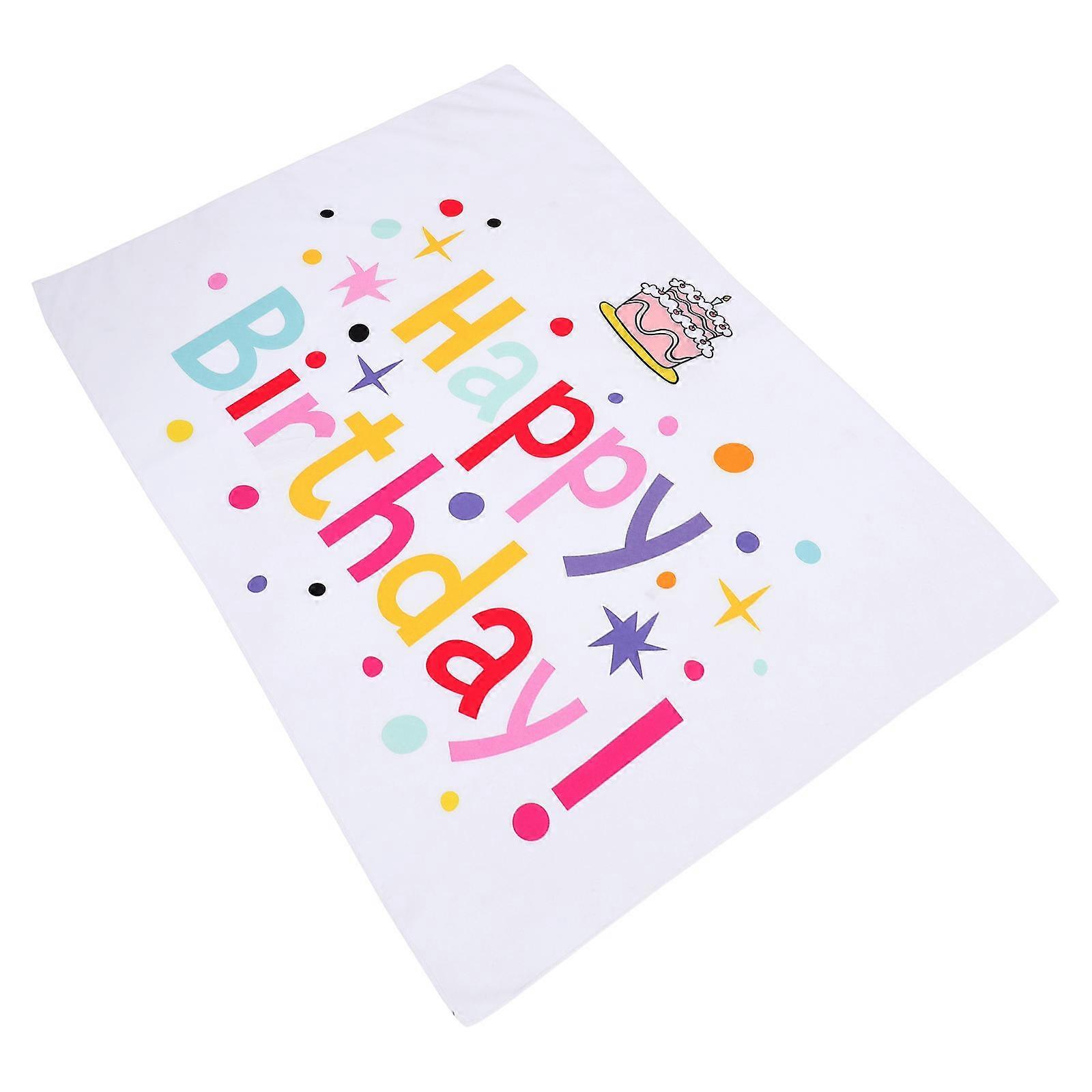 Polyester Birthday Backdrop Banner for Party Use 5Pcs Set