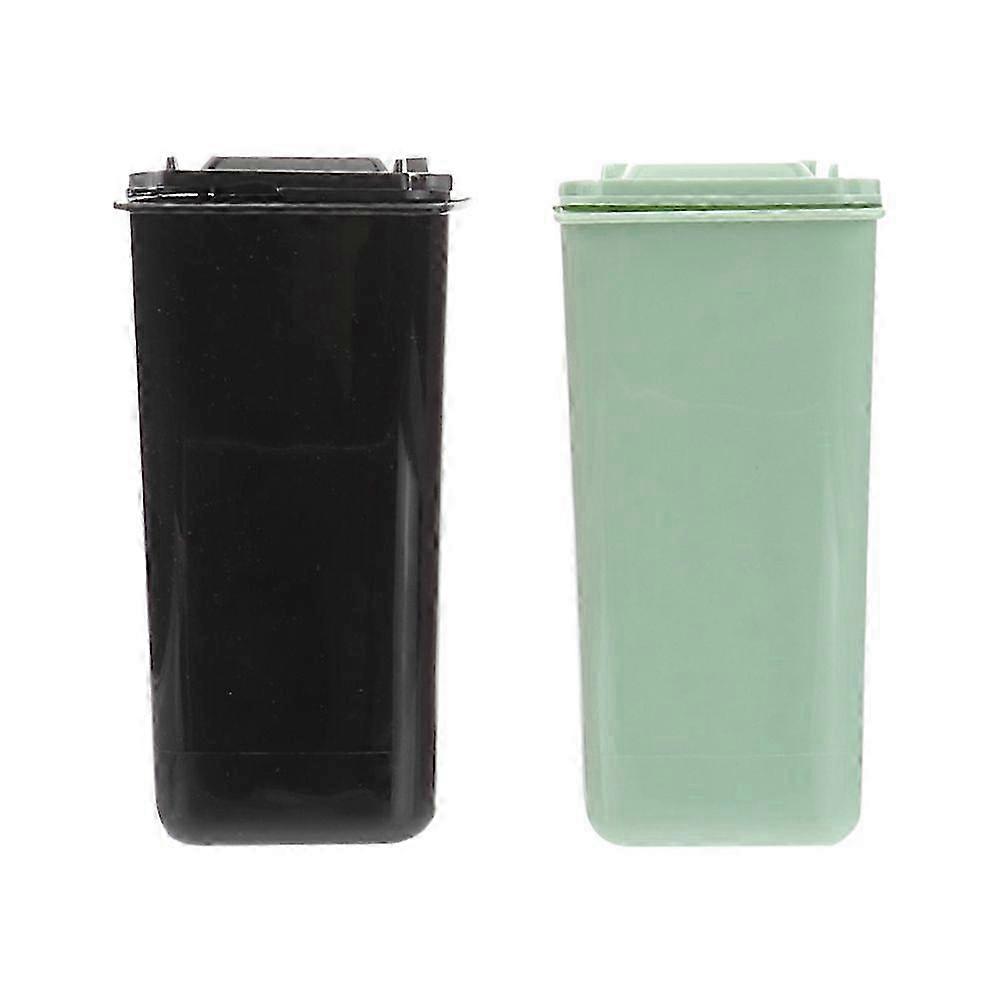 2Pcs Desktop Garbage Pails Multi-function Trash Cans Decorative Garbage Cans Home Accessory