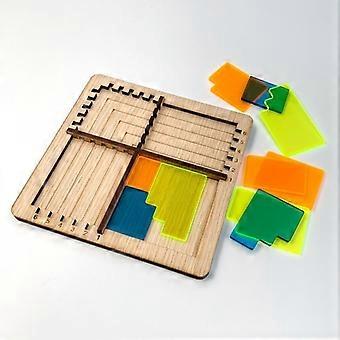7in1 Wooden Puzzle Iq Acrylic Jigsaw Puzzle Adults Brain Teaser Irregular Board Games Educationals Toy For Children Gift