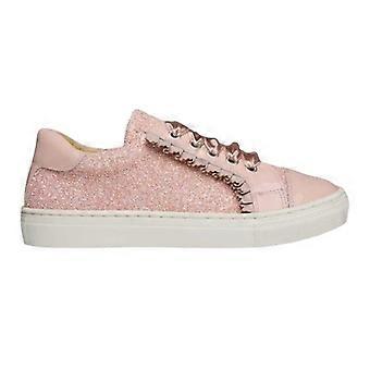 Andanines Girls Glitter Patent Leather Flat Trainers
