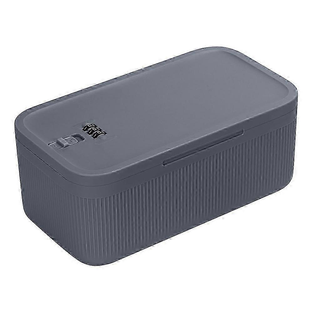 Lockable Storage Box, Locking Medicine Box, Cell Phone Locked,Gray