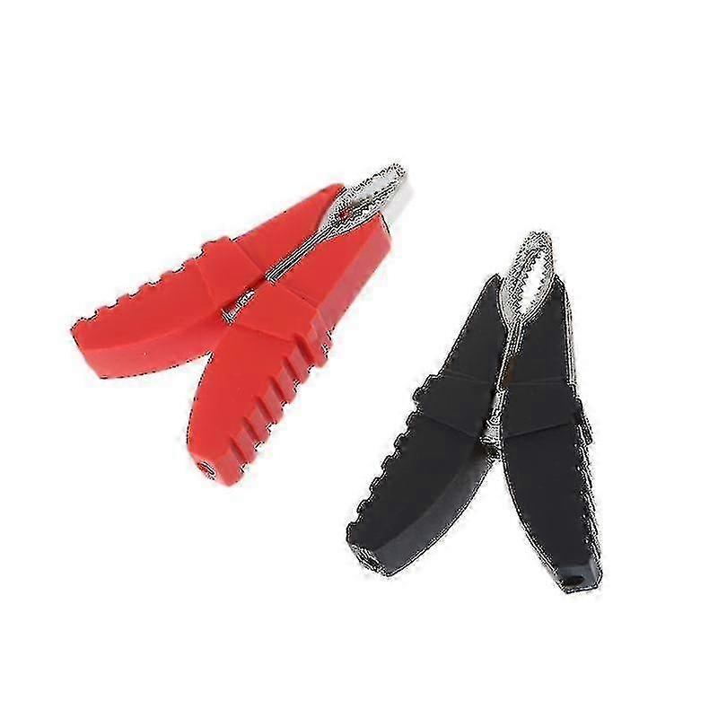 Insulated Alligator Clips 2 Pcs, Thickened Copper Butterfly Clip, Red Black, for Automotive Battery DIY Electrical Connections