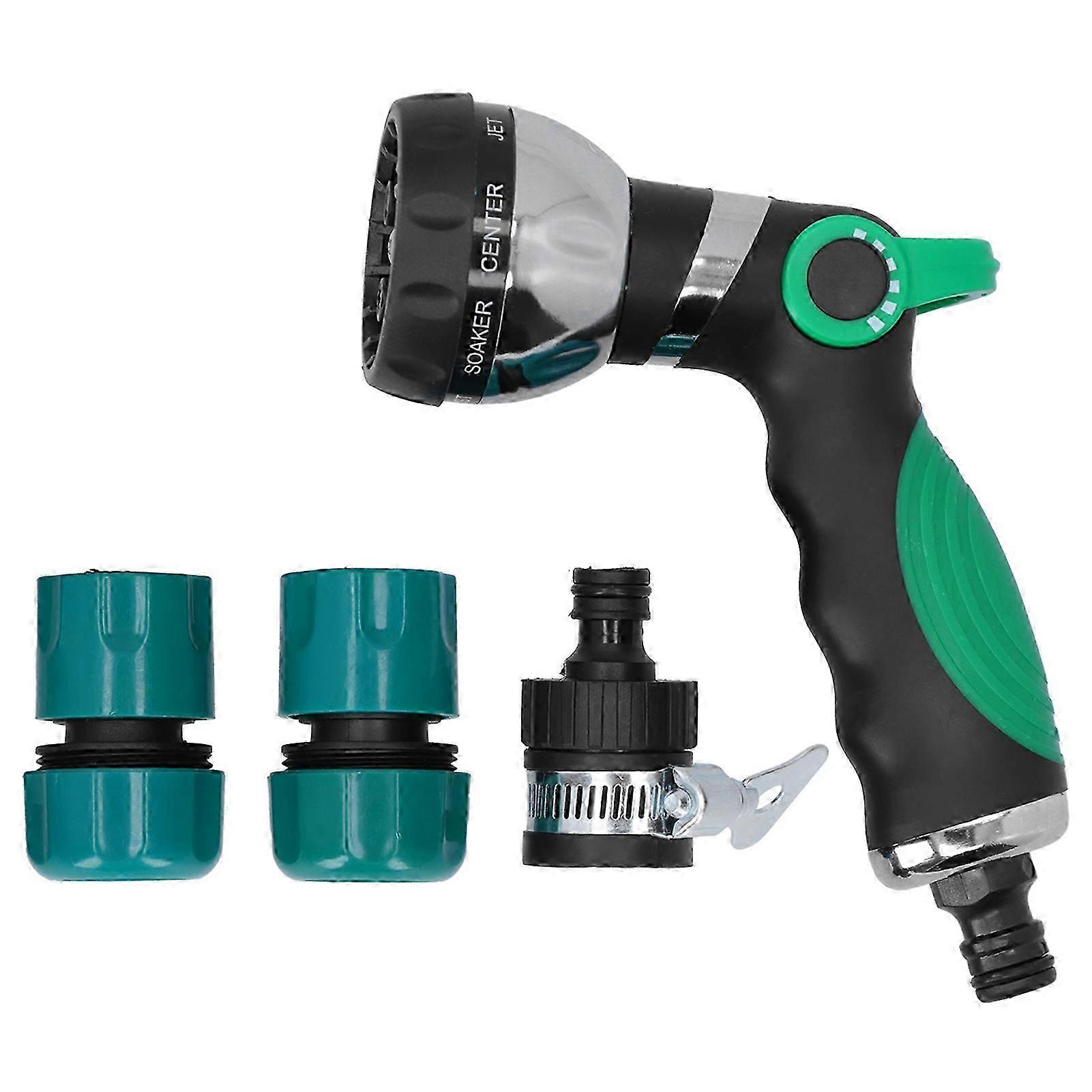 Garden Hose Spray Nozzle with 8 Adjustable Patterns, Quick Connector Set