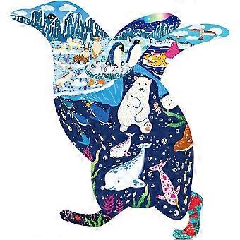 Jigsaw Puzzles for Kids Ages 4-8,Children Interesting Animal Shaped Puzzle Learning Educational Gifts Games for Boys and Girls (Penguin-100 Pieces)