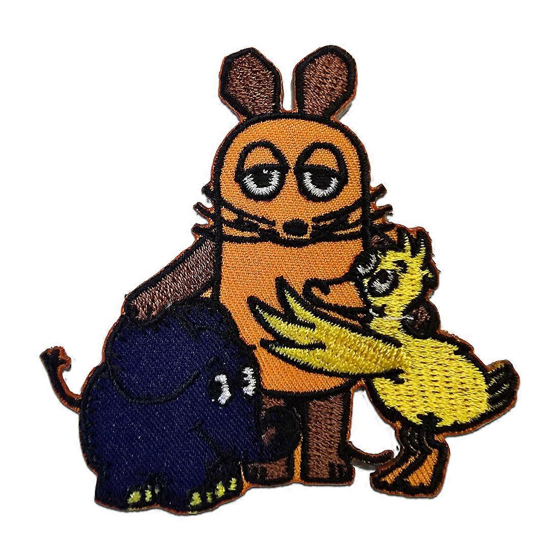 Patch / Iron-on Patch Shipment with the Mouse Trio Children orange 6 x 6 cm cm Patch