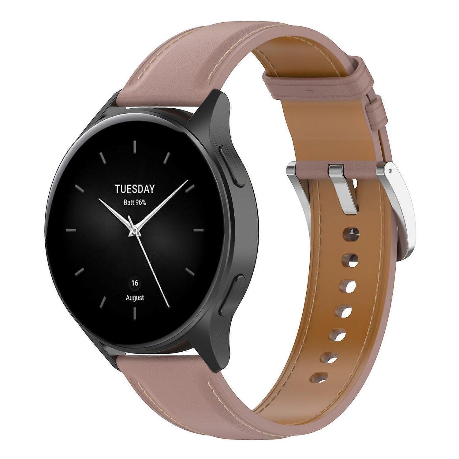 High-quality faux leather watch strap, pink, for Xiaomi Watch 2 Pro.