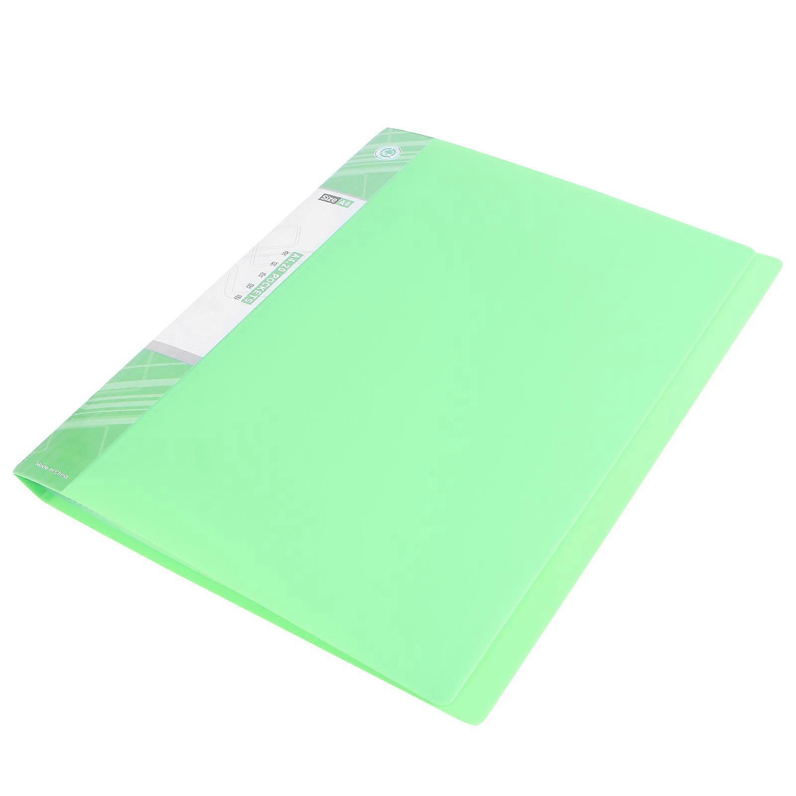 A4 Folder Insert Information Booklet for Storage 3Pcs Green Plastic Organizer