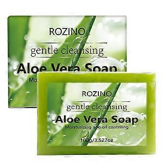 Aloe Vera handgjord tvål, 4-i-1 multifunktionell tvål för ansikte och kropp, djuprengörande oljekontroll, återfuktande, 100 g