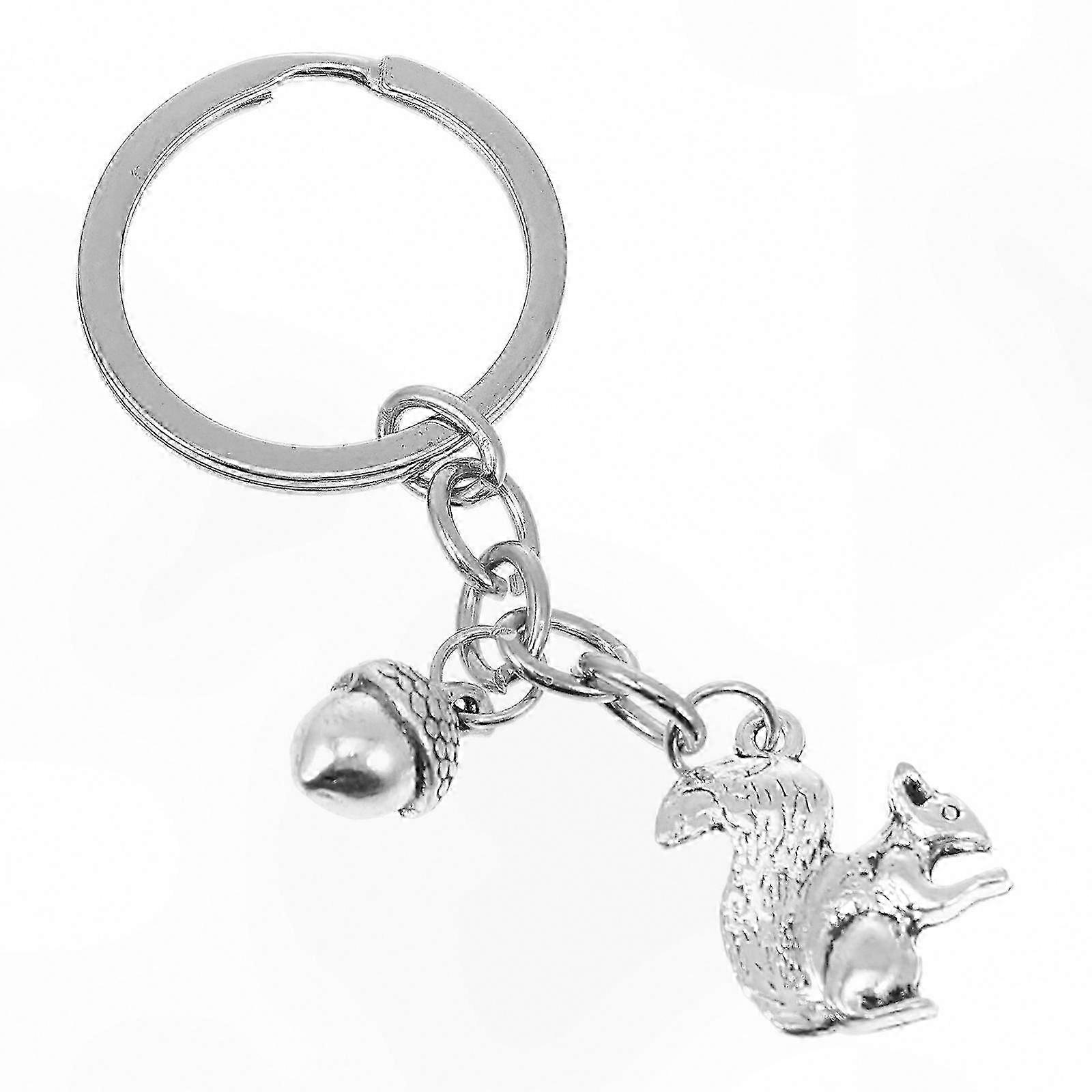 Decorative & Everyday Use Shiny Silver Squirrel Keyring