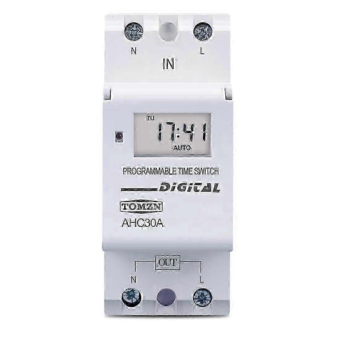 TOMZN Din Rail 2 Wire Weekly 7 Days Programmable Digital TIME SWITCH Relay Timer Control Time Relay-CHENG DU