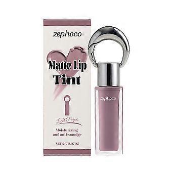 Zephoco Light Purple Matte Silky Lip Lacquer Air Matte Lip Lipstick Atmosphere Color Light Color Holding Lip Lacquer