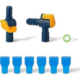 6pcs Bite Valve Replacement for Camelbak, Hydration Pack Mouthpiece with 2 Hose No EMO 0827