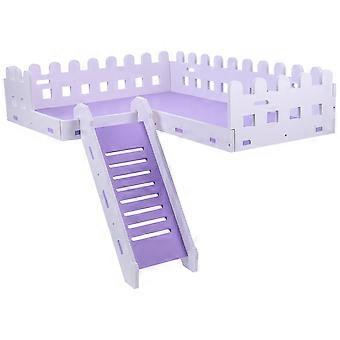 Hamsterkäfig-Plattformspielzeug zur Bewegung (1 Set mit violetter Rampe)