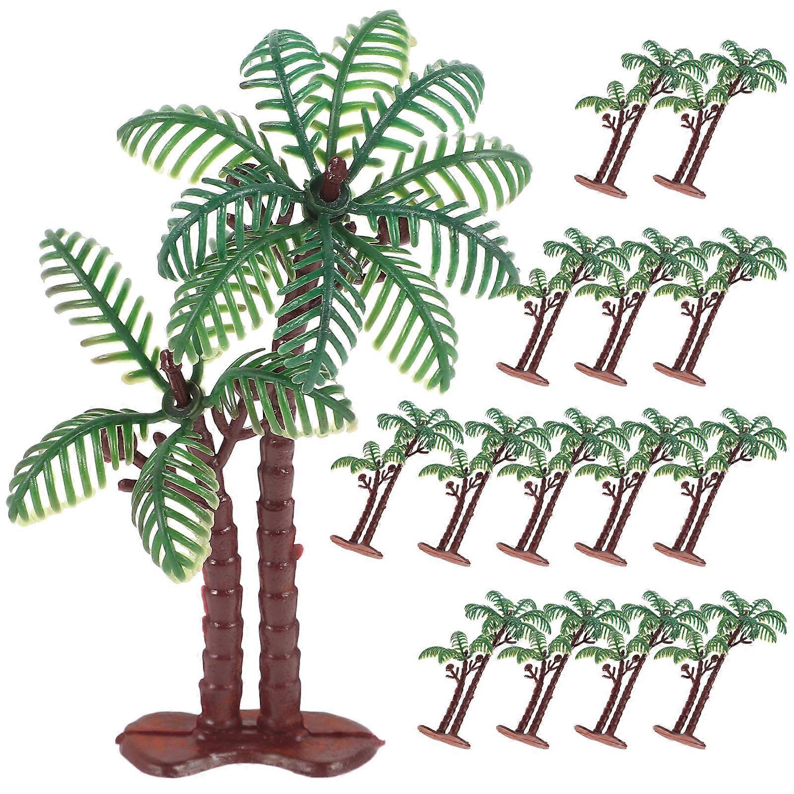 Mini Artificial Palm Tree Micro Landscape Model for Decoration 15Pcs
