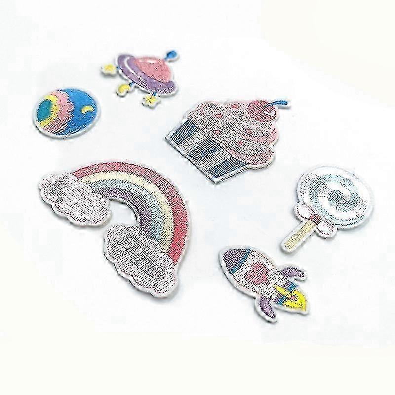Embroidered Rainbow Rocket Patches