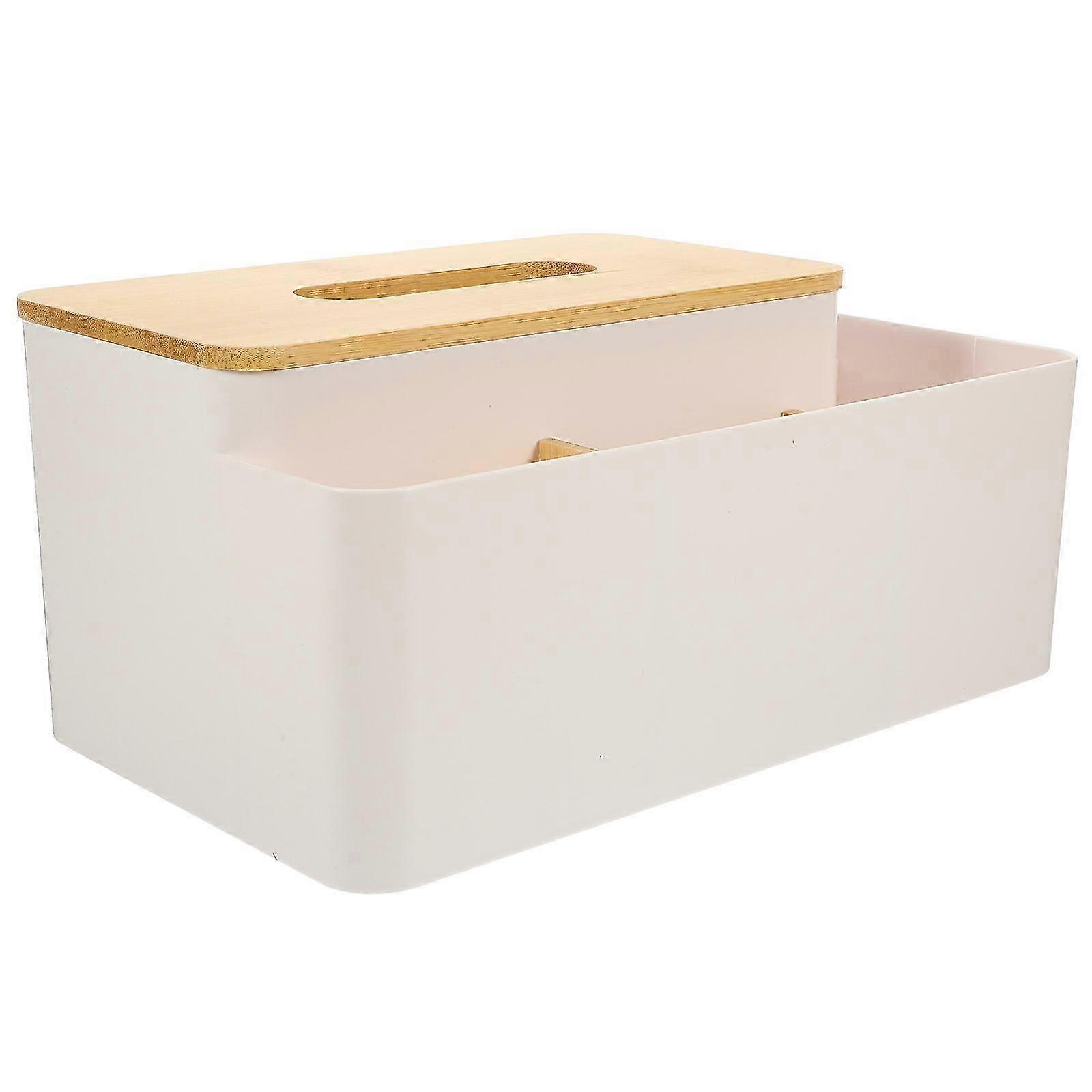 Bamboo ABS Tissue Box Remote Holder