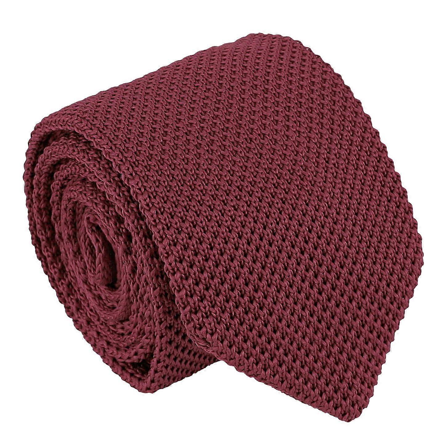 Cabernet Rood Gebreide Slanke Stropdas