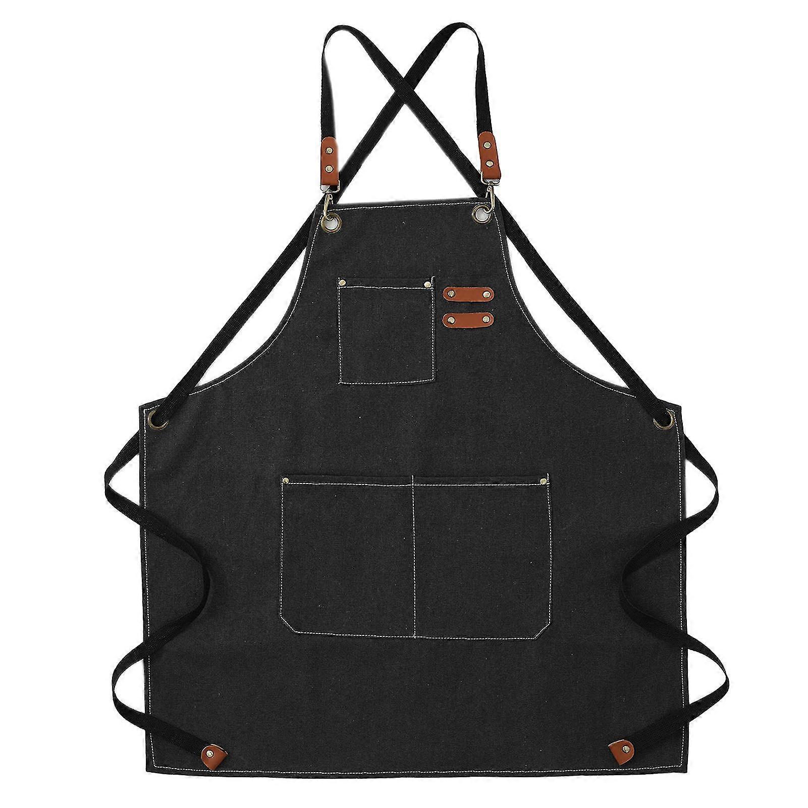 Cotton Canvas Apron Cross-Back Adjustable Durable