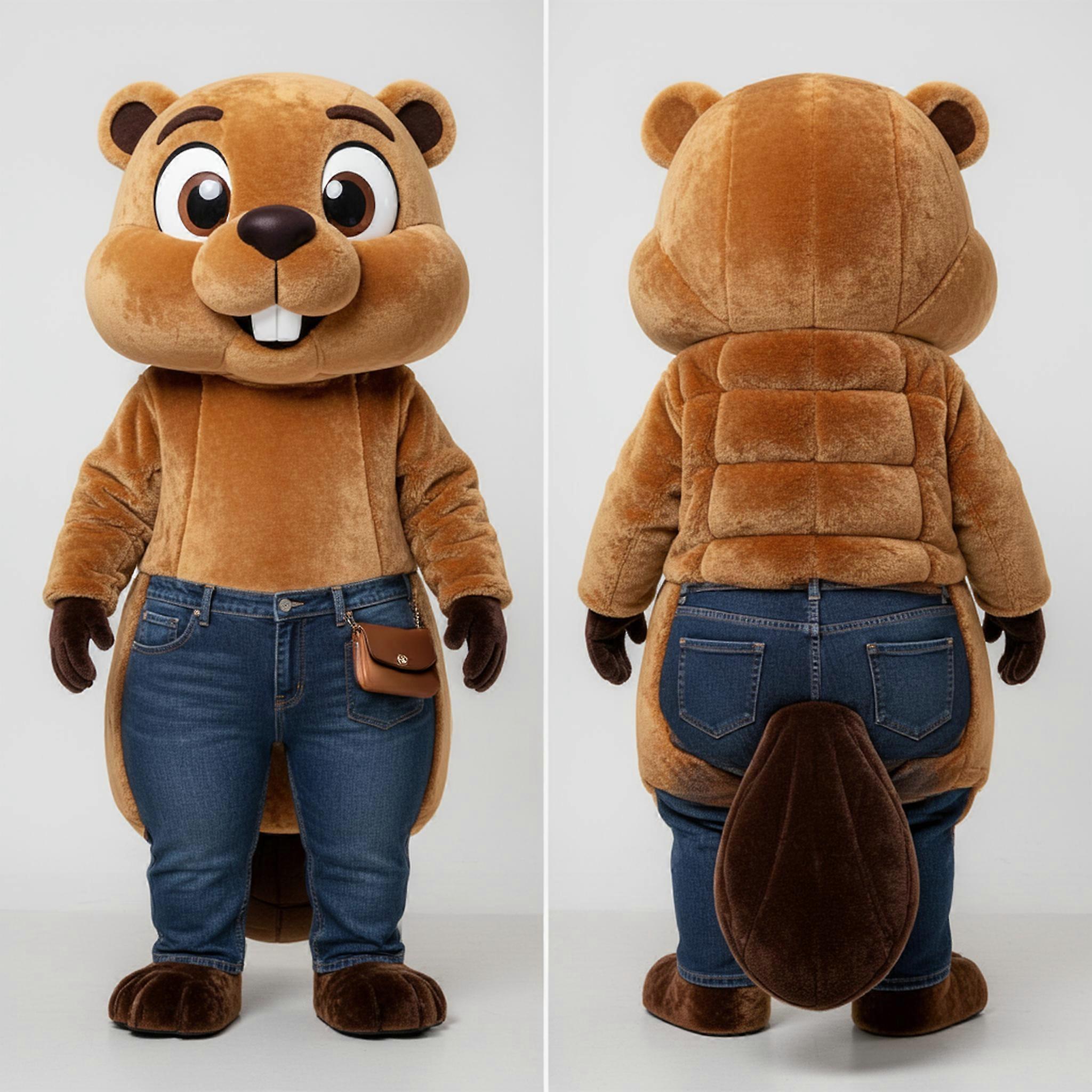 MASTICOT Tan Plush Beaver Mascot