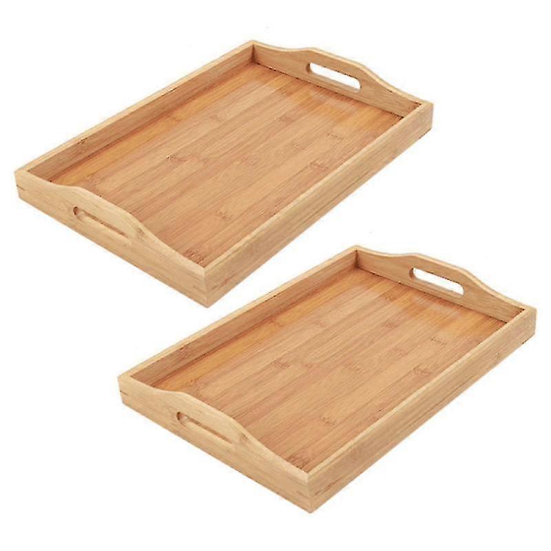 Phoebe Wood Serving Tray With Handles