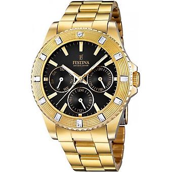 Feast Vendome Quartz Analog Woman Watch with Stainless Steel Gold Plated Bracelet F16694/5