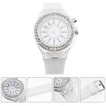 Luminous Watch Silicone Unisex LED Watch for Students White
