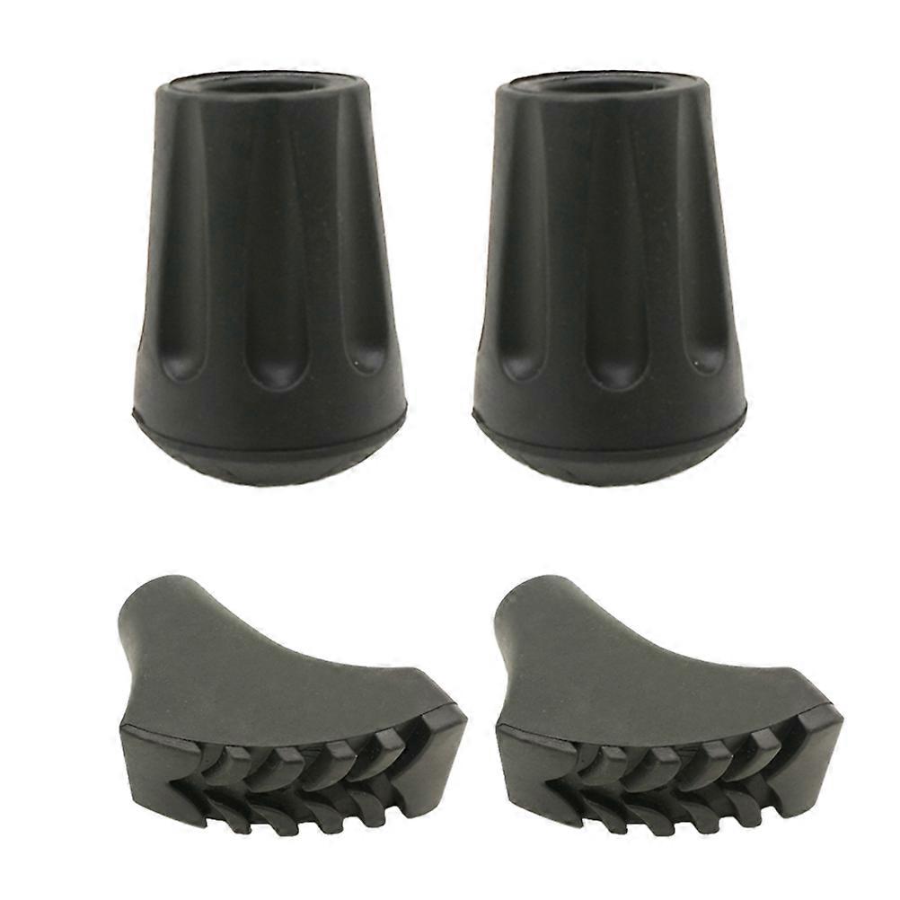 Rubber Trekking Pole Tips for Walking 8Pcs Replacement