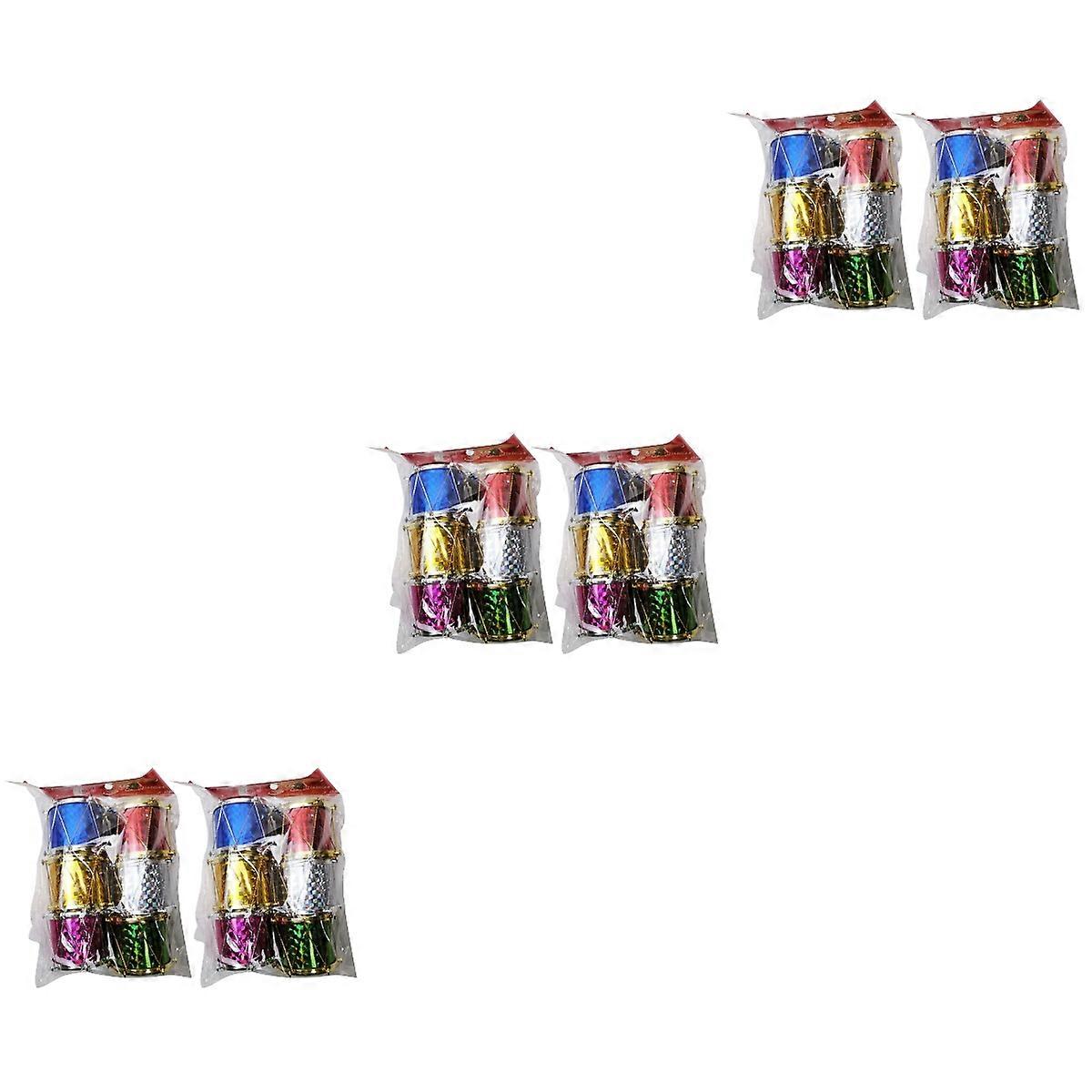Christmas Drums Mini Drum for Xmas Decor 36Pcs Assorted