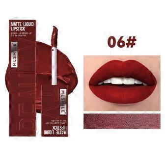 Limited-Time Offer+MLSMILE 6 Color Non-stick cup Velvet Satin Gloss Lip glaze Mist Liquid matte lipstick Waterproof long-lasting color liquid 6ml