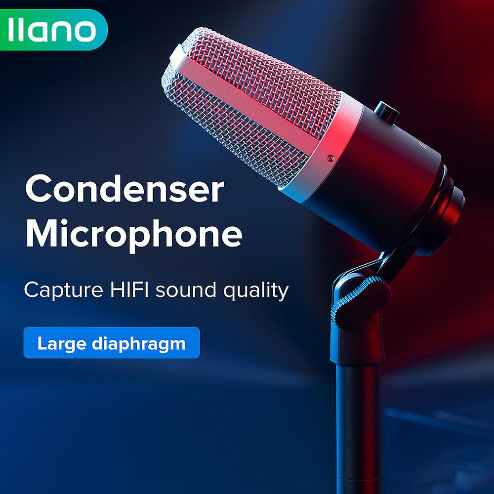 Usb Condenser Gaming Microphone Adjustable Wired Cardioid Full Metal Microphone