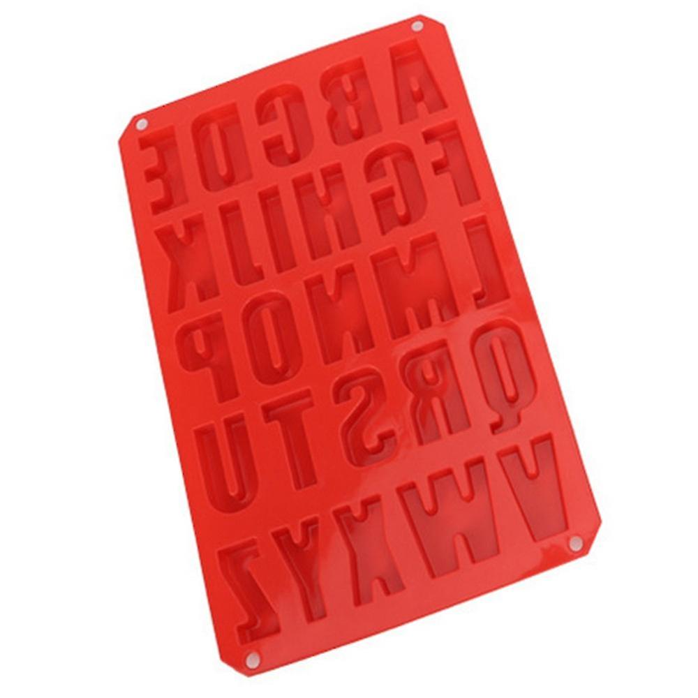 Red Silicone Letter Alphabet Pudding Bakeware Mould Cake Chocolate Ice Make Mold