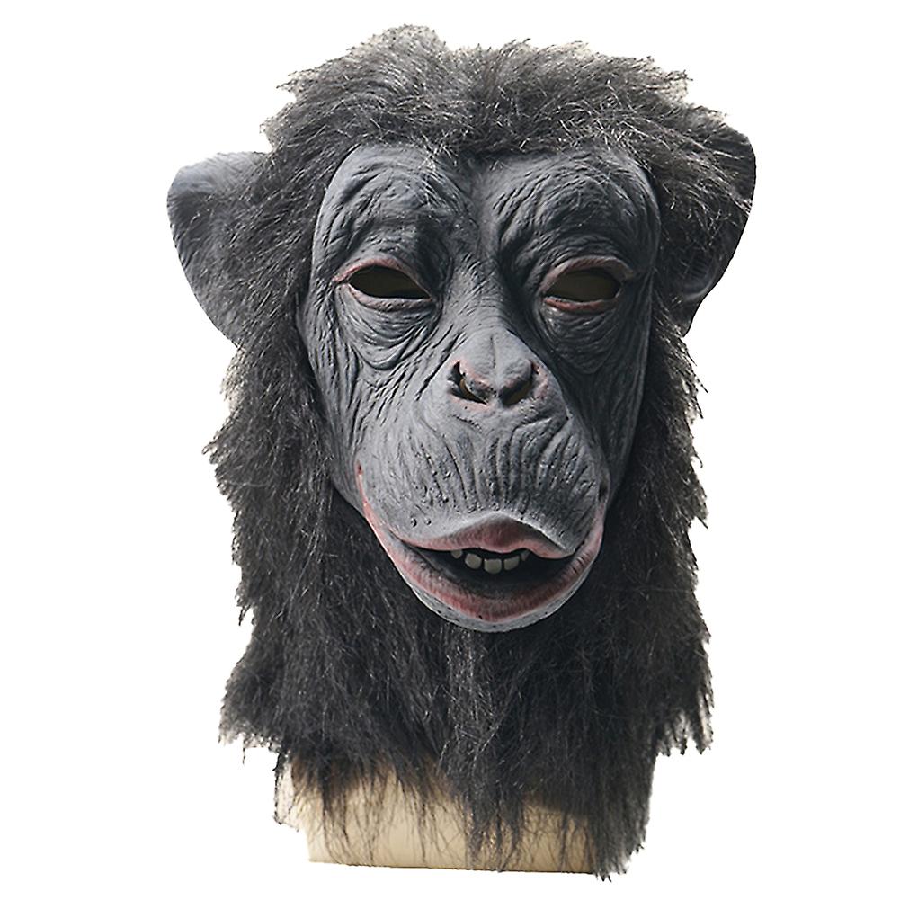 Halloween Monkey Cosplay Mask Full Coverage Latex Head Cover for Adult