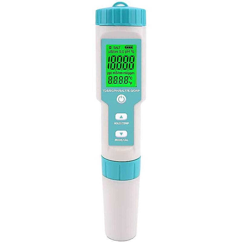 Swimming Pool Salinity Tester 5 in 1 Digital Saltwater PH and Salinity Meter Swimming Pool PH and Salinity Tester Salinity Meter for Swimming Pool, Ho