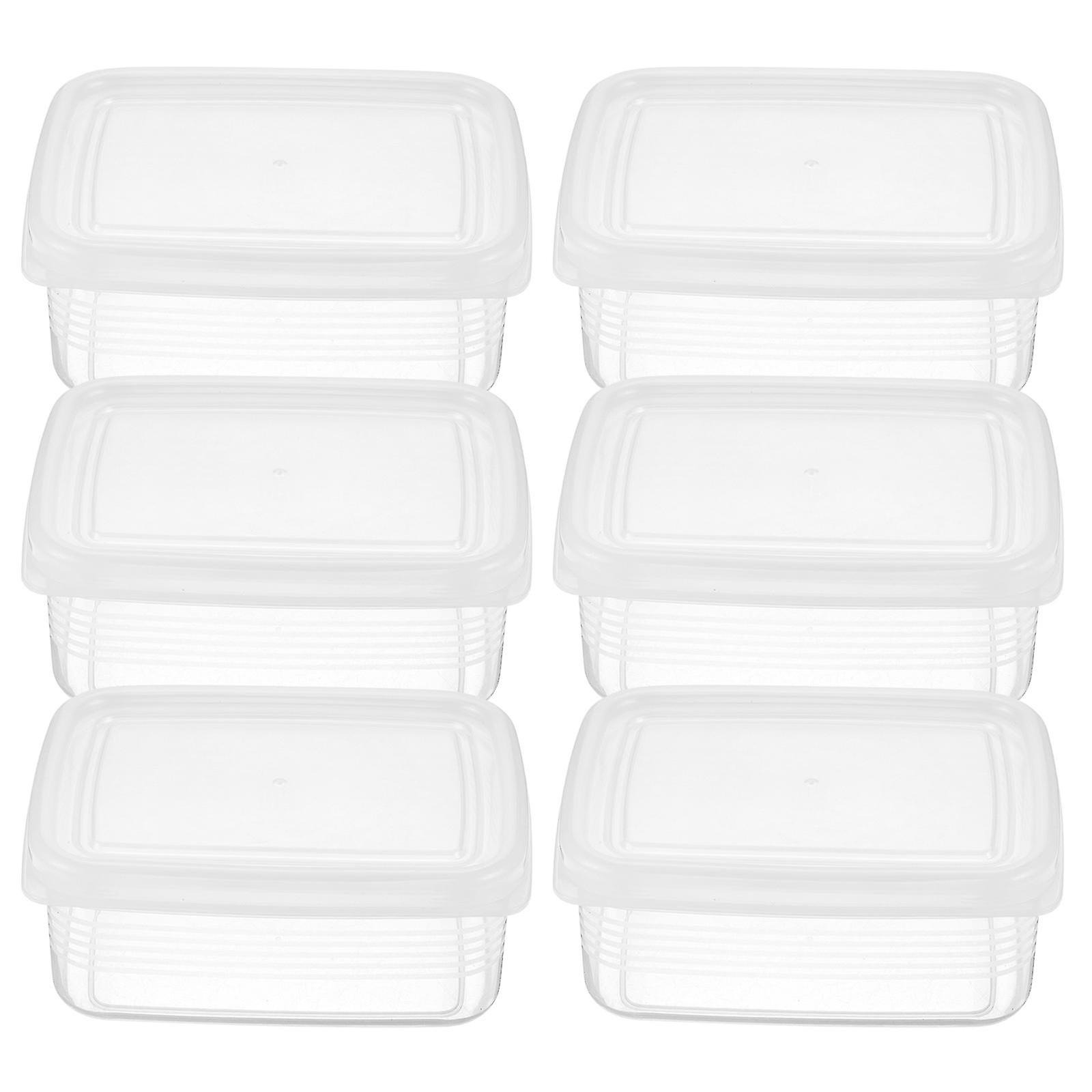 6pcs Refrigerator Organizer Bin Small Preservation Box Dough Proofing Box Meat Storage Box