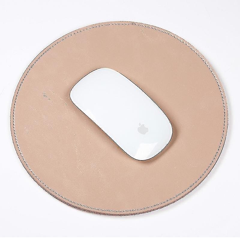 Computer Accessory Sets Microfiber Crazy Horse Texture Circular Waterproof Mouse Pad Rose Gold