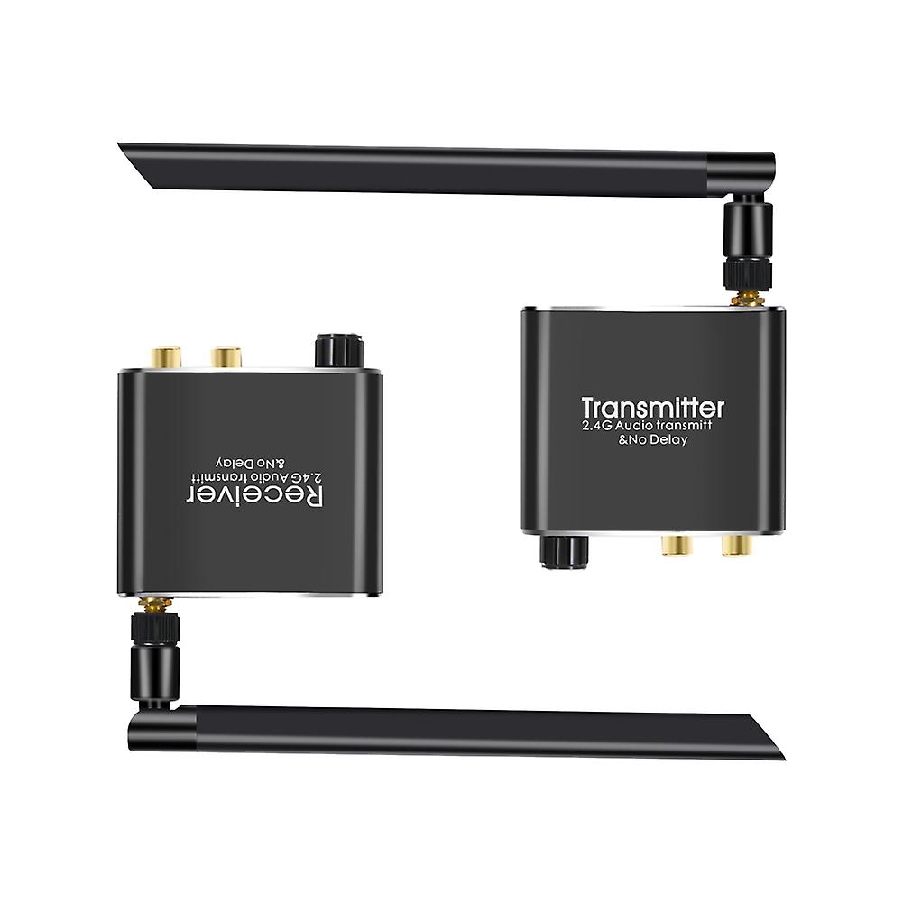 50M 2.4G Trasmettitore e ricevitore di musica audio wireless con adattatore audio wireless da 3,5 mm R / L RCA per Nero