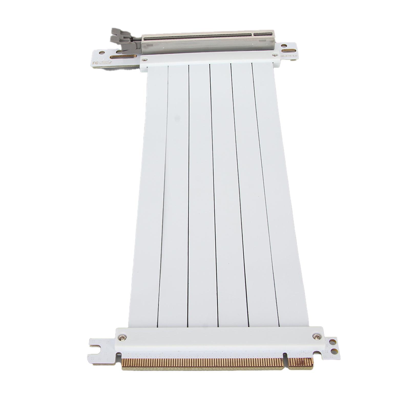PCIE 3.0 X16 Riser Cable High Speed Flexible 90 Degree Extender Card Extension Port Graphics Card Extension Cable White 70cm / 27.6in