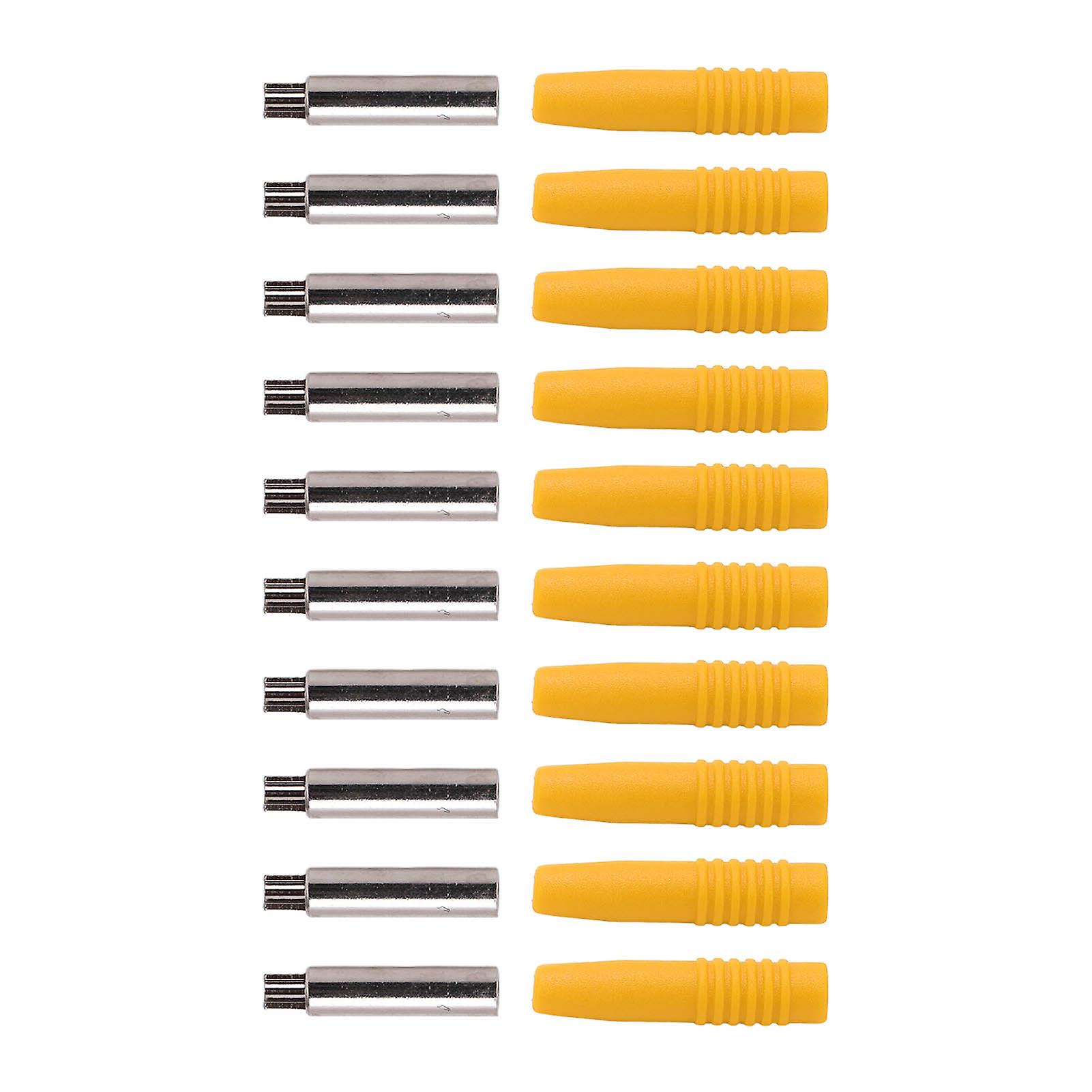 10Pcs Yellow 2mm Banana Plug Coupler M1020M 10A 30V Testing