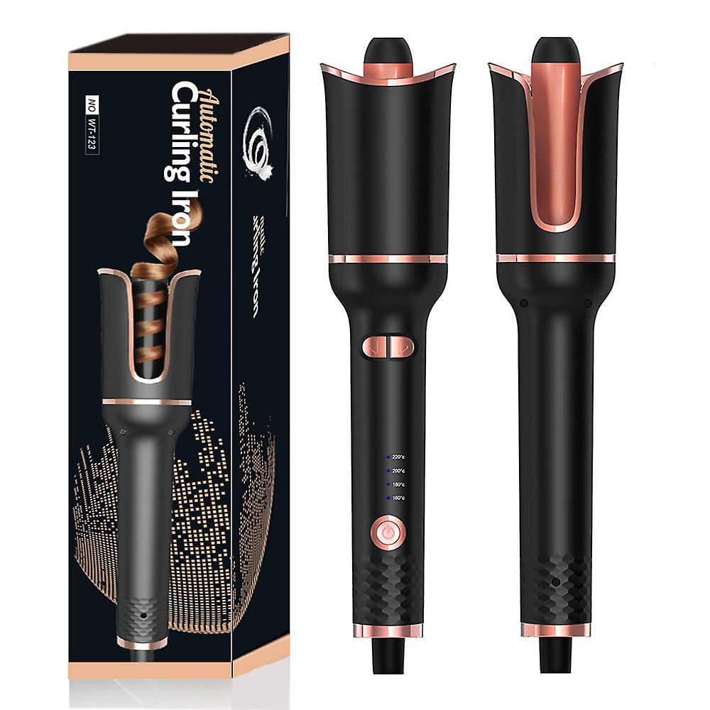 1st fully automatic hair curler Electric rotating large curling iron red perm Negative ion lazy person does not hurt hair Rose hair curling stick