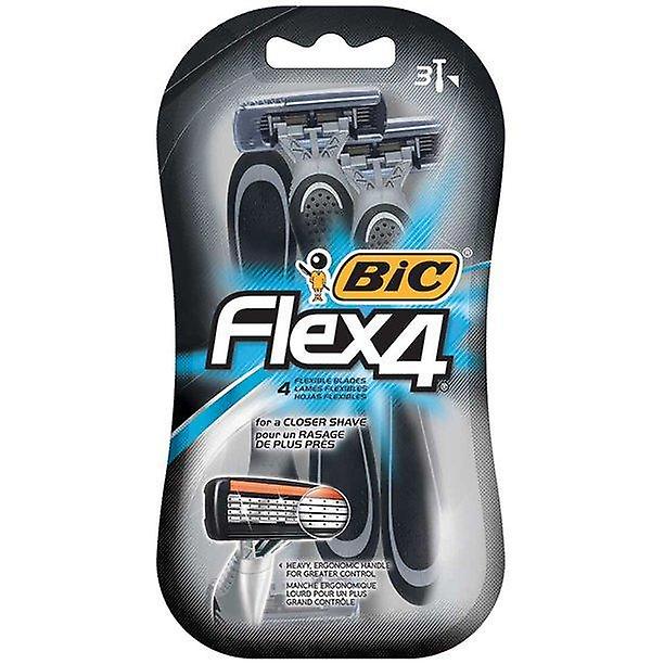 Bic Flex 4 Einwegrasierer, Schwarz, 3er Pack