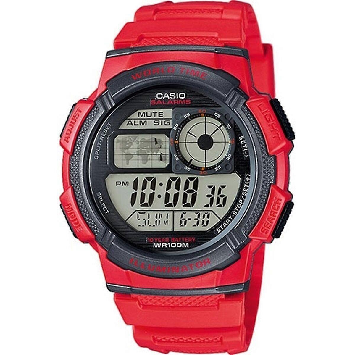 Casio WORLD TIME ILLUMINATOR Kırmızı (Ø 43 mm) Erkek Kol Saati