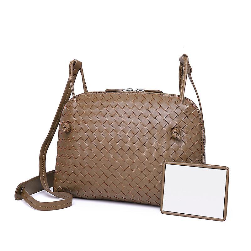 Dames Vrouwen lederen handtas geweven Crossbody tas handgemaakte geweven tas mode All-match Shell Bag