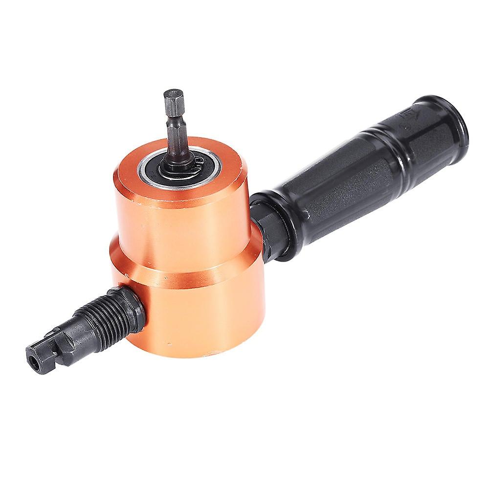 7Pcs Upgrade 360 Degree Yt-160as Double Head Metal Sheet Nibbler Cutter Drill Attachment With Step Drill Cutting Accessories Set For Electric Drill